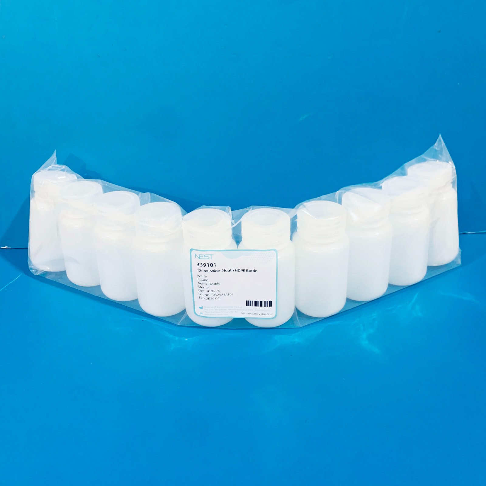 NEST NEST 青岛库 125ml HDPE本白, 广口瓶 ，灭菌 10个/包 耐思 NEST 大口塑料瓶 125ml  10个/包 10包/箱 125ml  10个/包 10包/箱