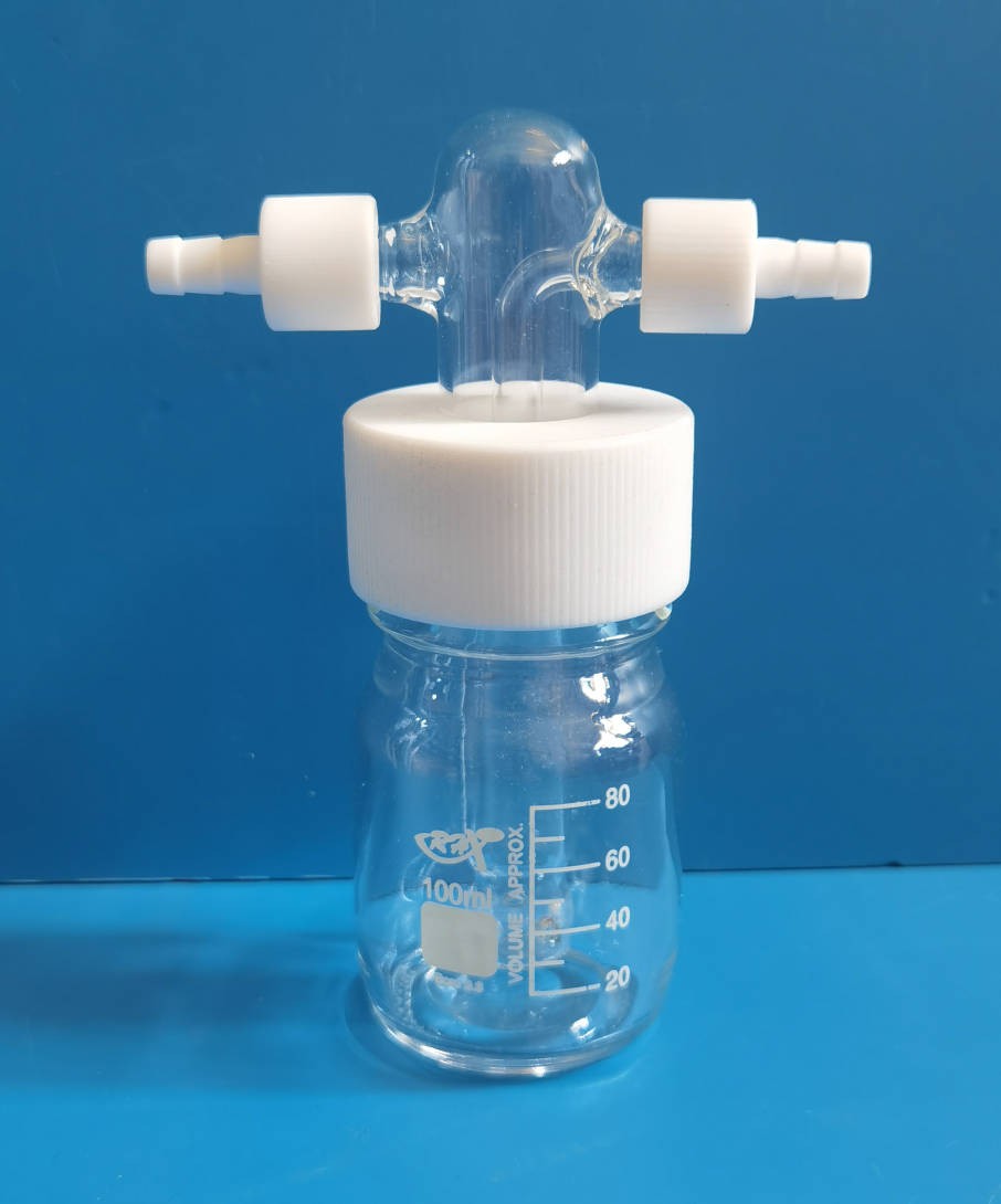 RH RH 济南库 四氟螺口气体洗瓶 100ml   耐压洗气瓶 优等品  四氟多孔气体洗瓶 100ml 济南库 100ml 济南库