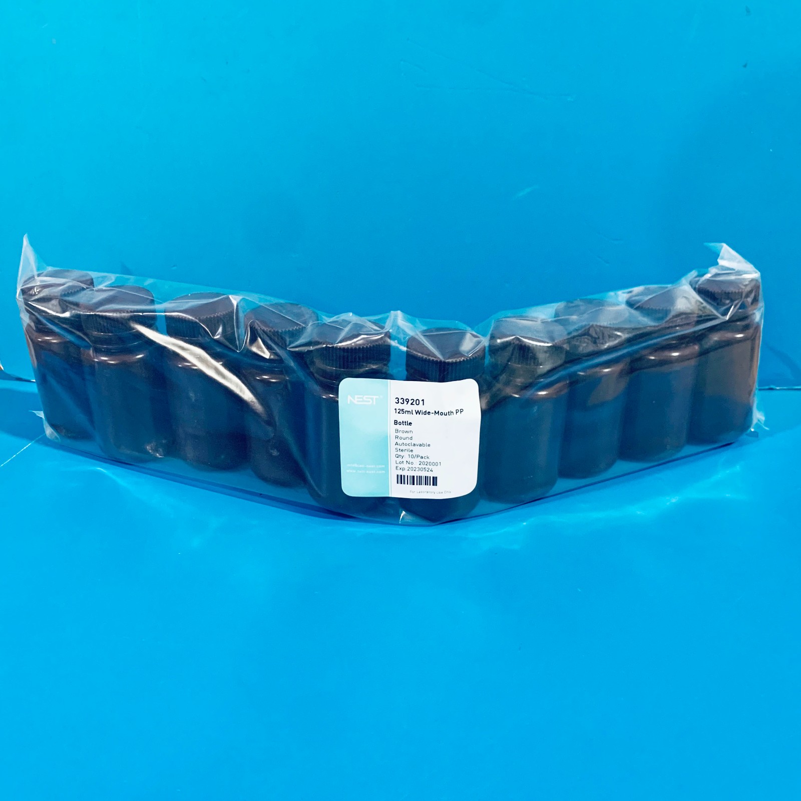 NEST NEST 青岛库 125ml 棕色大口塑料瓶  PP琥珀色, 广口瓶 ，灭菌 耐思 NEST 棕色塑料瓶 125ml 10个/包 10包/箱 125ml 10个/包 10包/箱