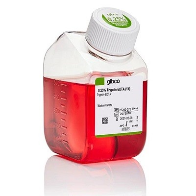 Gibco Gibco Gibco 胰酶0.25% Trypsin-EDTA，含酚红，胰蛋白酶，含EDTA 500ml 500ml