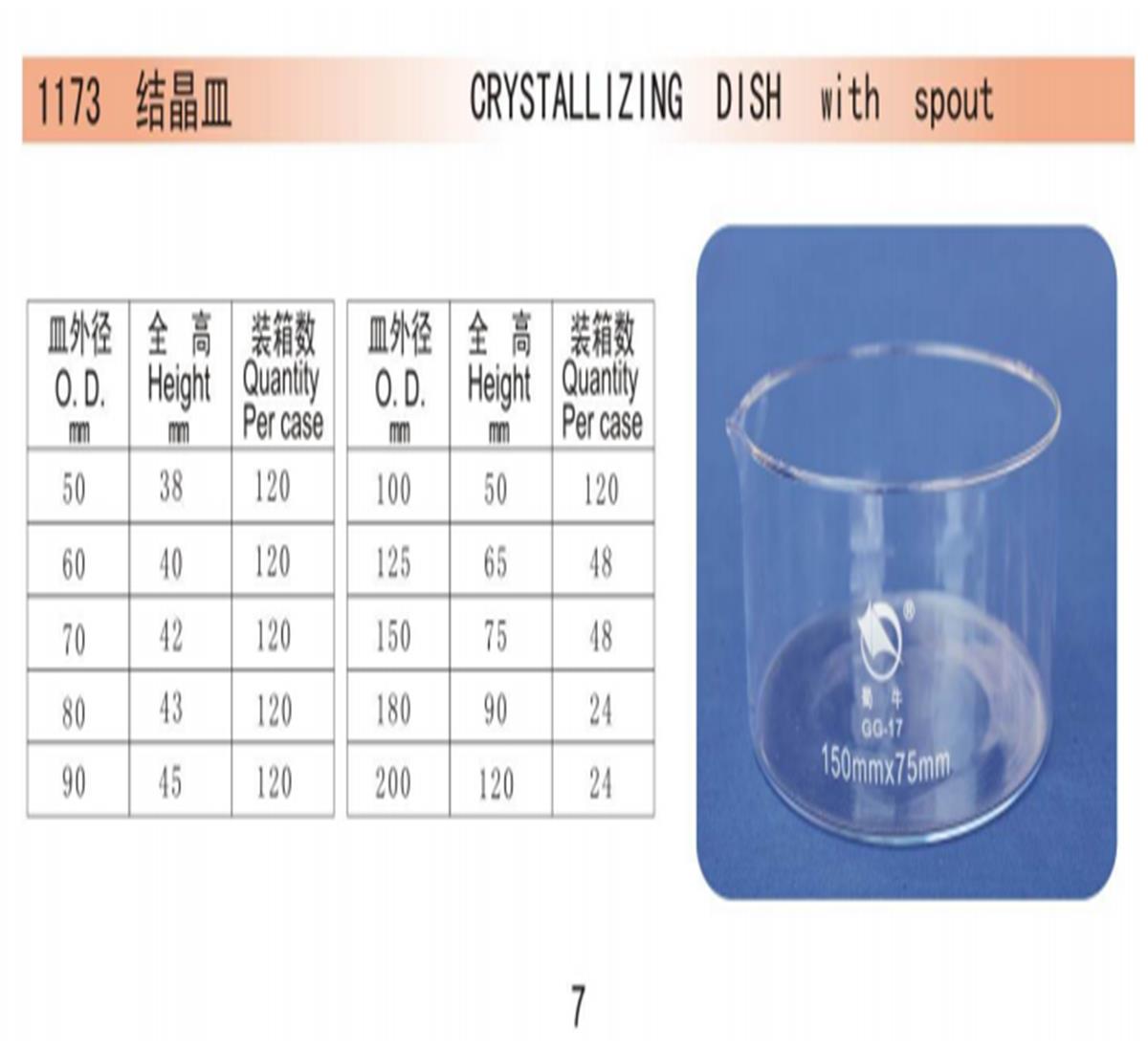 蜀牛 蜀牛 济南库 结晶皿 具嘴 外径80MM 蜀牛 外径80MM 120个/箱 济南库 外径80MM 120个/箱 济南库