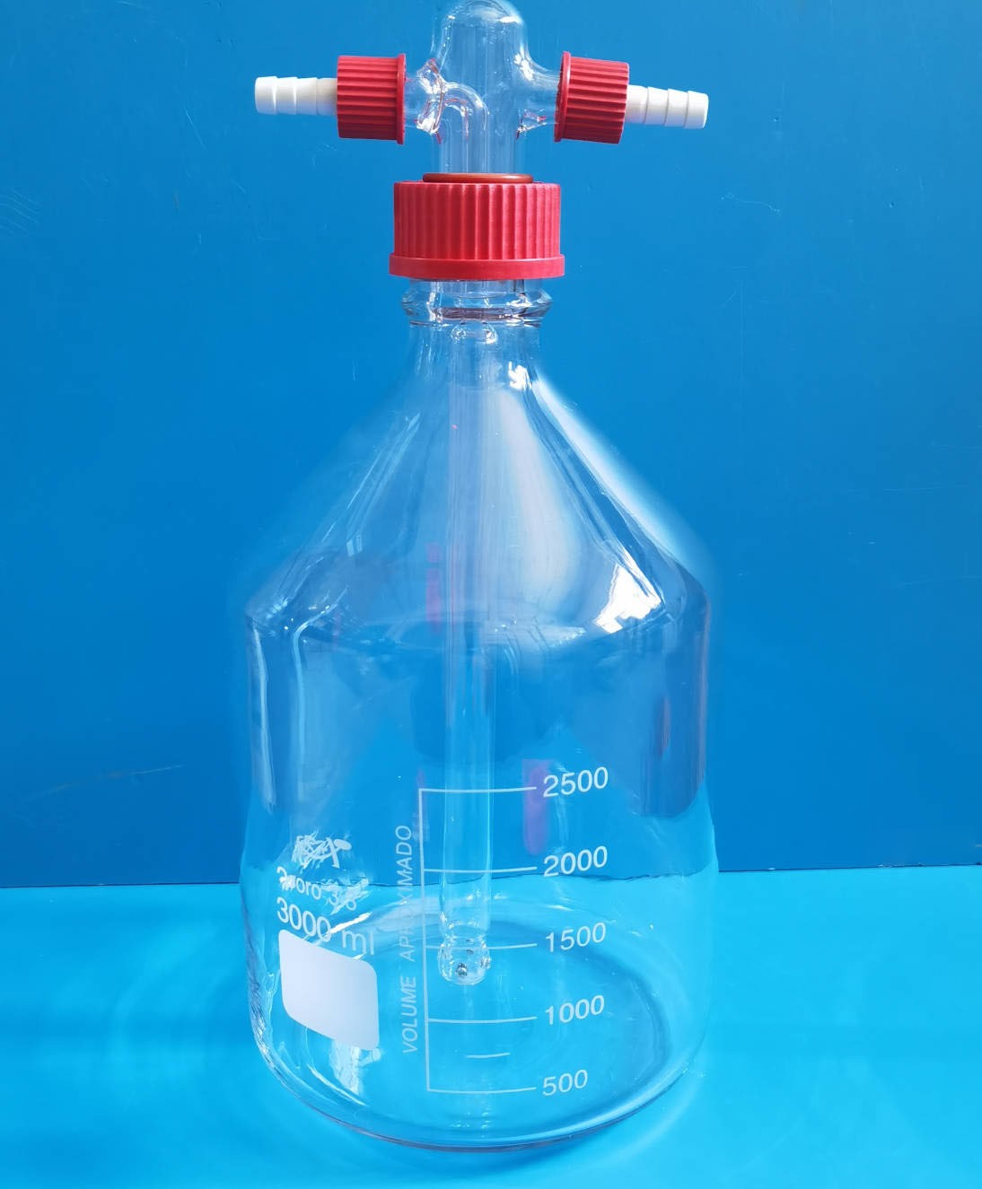 RH RH 济南库 工程聚丙烯螺口气体洗瓶 3000ml 耐压洗气瓶   PP盖多孔气体洗瓶 3000ml 济南库 3000ml 济南库