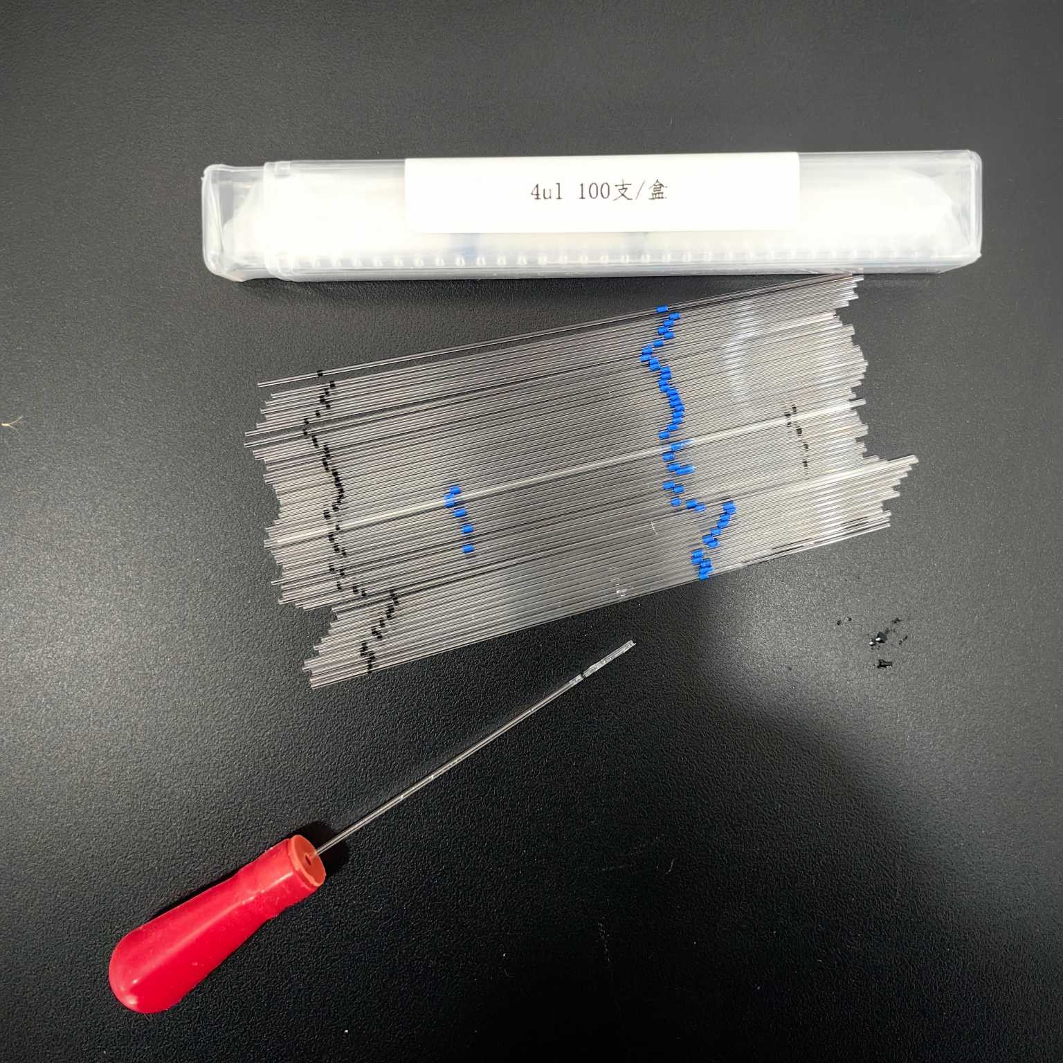 青岛库 薄层析标准定量点样毛细管 微量刻度定量毛细管4ul 4ul 100支/盒 青岛库 4ul 100支/盒 青岛库