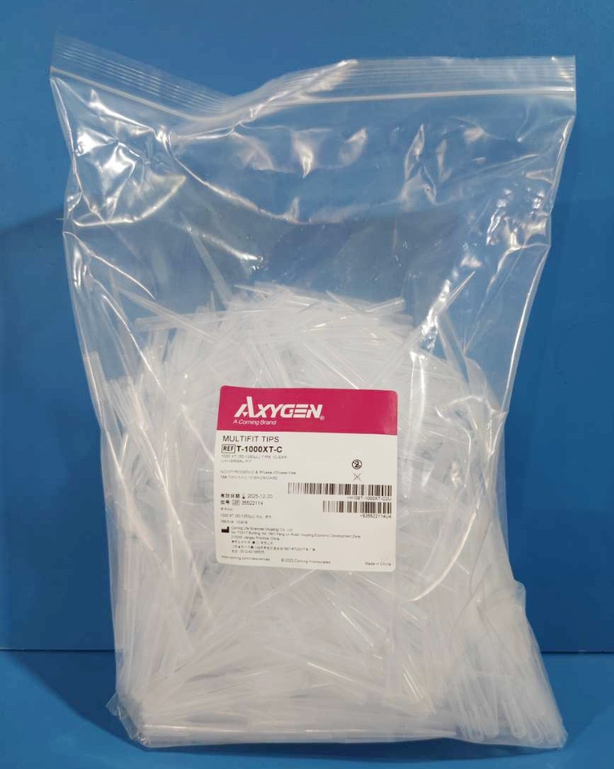 青岛库 袋装吸头 白加长1000UL AXYGEN 1000UL 768只/包*10/箱 青岛库 1000UL 768只/包*10/箱 青岛库