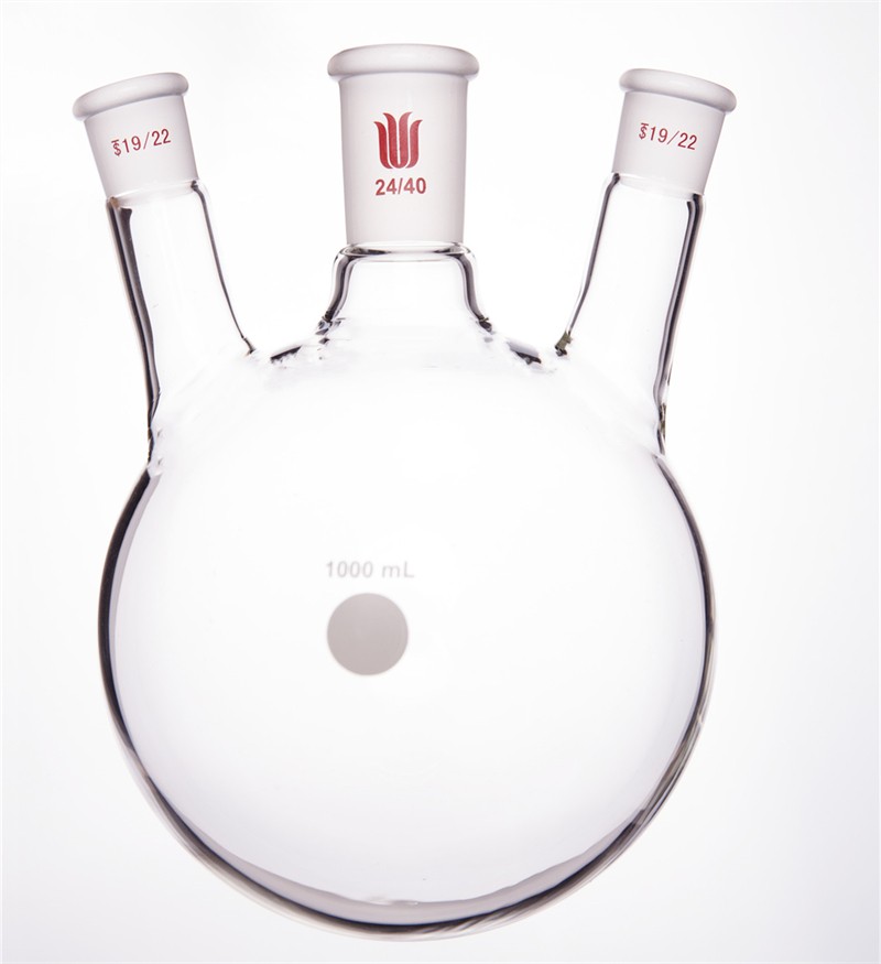 欣维尔 欣维尔 青岛库 斜三口烧瓶 1000ml 24*19*2 欣维尔 1000ml 中间24/40侧19/22 青岛库 1000ml 中间24/40侧19/22 青岛库