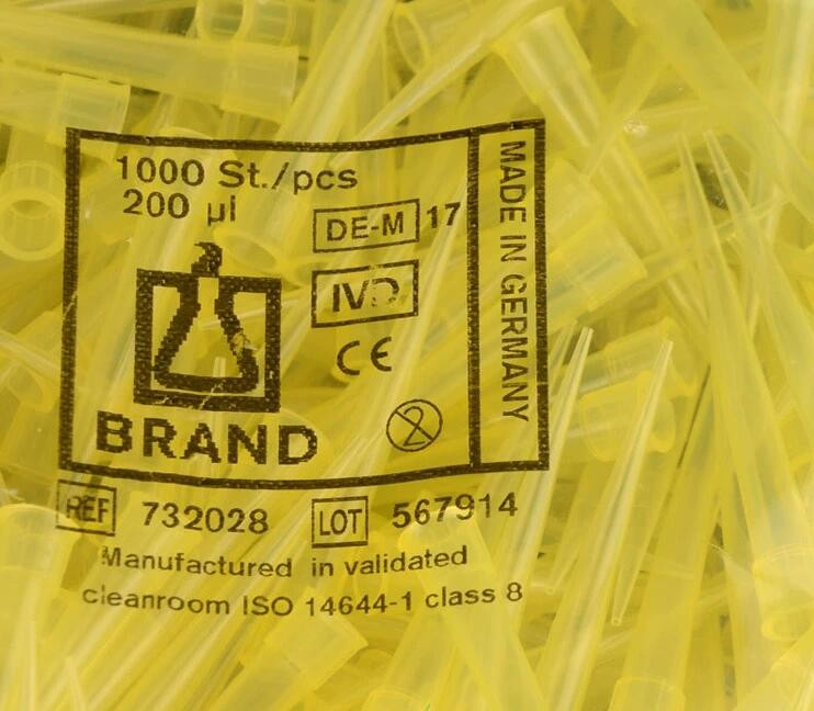 BRAND BRAND 青岛库  BRAND 原装移液器吸头 2-200ul，1000支/包 2-200ul，1000支/包 2-200ul，1000支/包