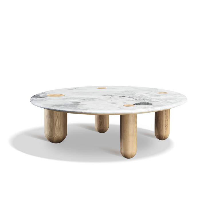云比亚 云比亚 Cassina 天然大理石+白蜡木 茶几 Φ 120*38 天然石茶几 Φ 120*38 天然石茶几