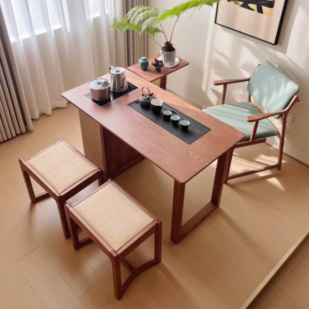 爱客意 爱客意 白蜡木+藤茶台得闲 126*62*71 得闲茶台 126*62*71 得闲茶台