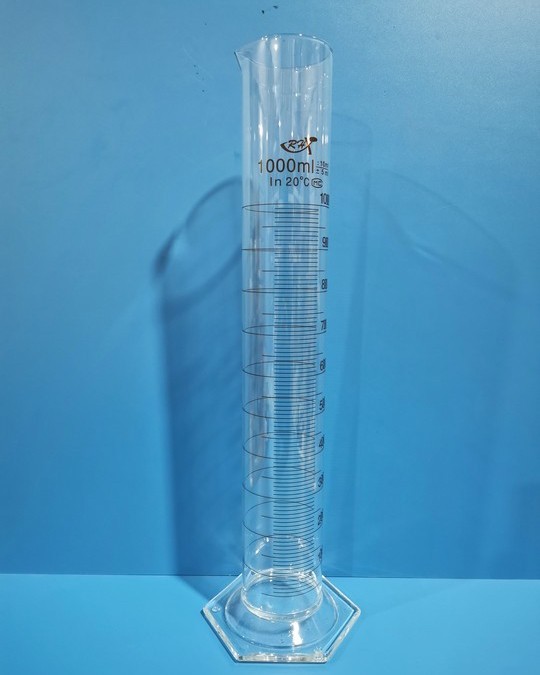 RH RH 青岛库 高硼硅六角底量筒 A级 1000ml RHX 优等品高过检率 量入式 1000ml 1000ml