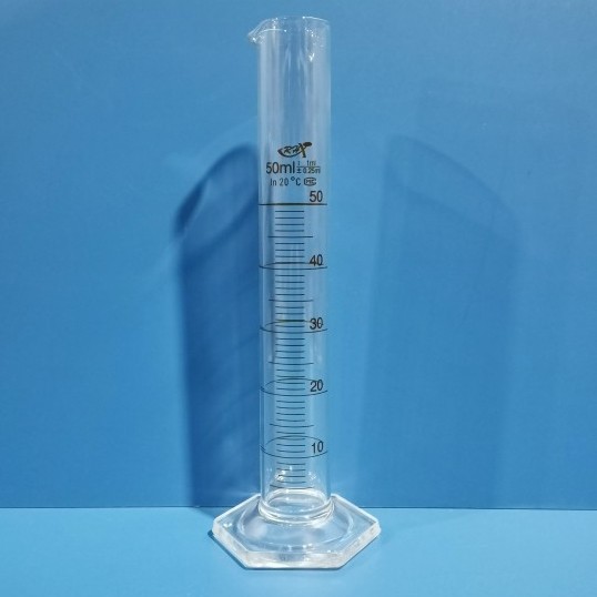 RH RH 济南库 高硼硅六角底量筒 A级 50ml RHX 优等品高过检率 量入式 50ml 济南库 50ml 济南库