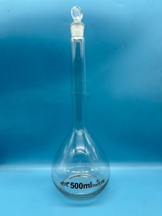 济南库 高硼硅白容量瓶 A级 500ML RHX A级 500ML 济南库 A级 500ML 济南库