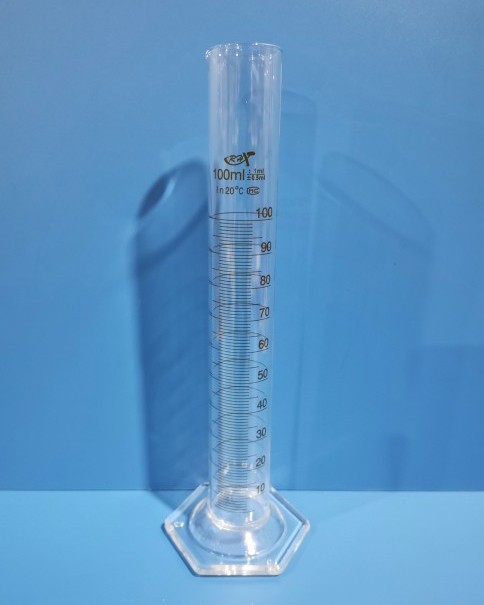 RH RH 青岛库 高硼硅六角底量筒 A级 100ml RHX 优等品高过检率 量入式 100ml 100ml